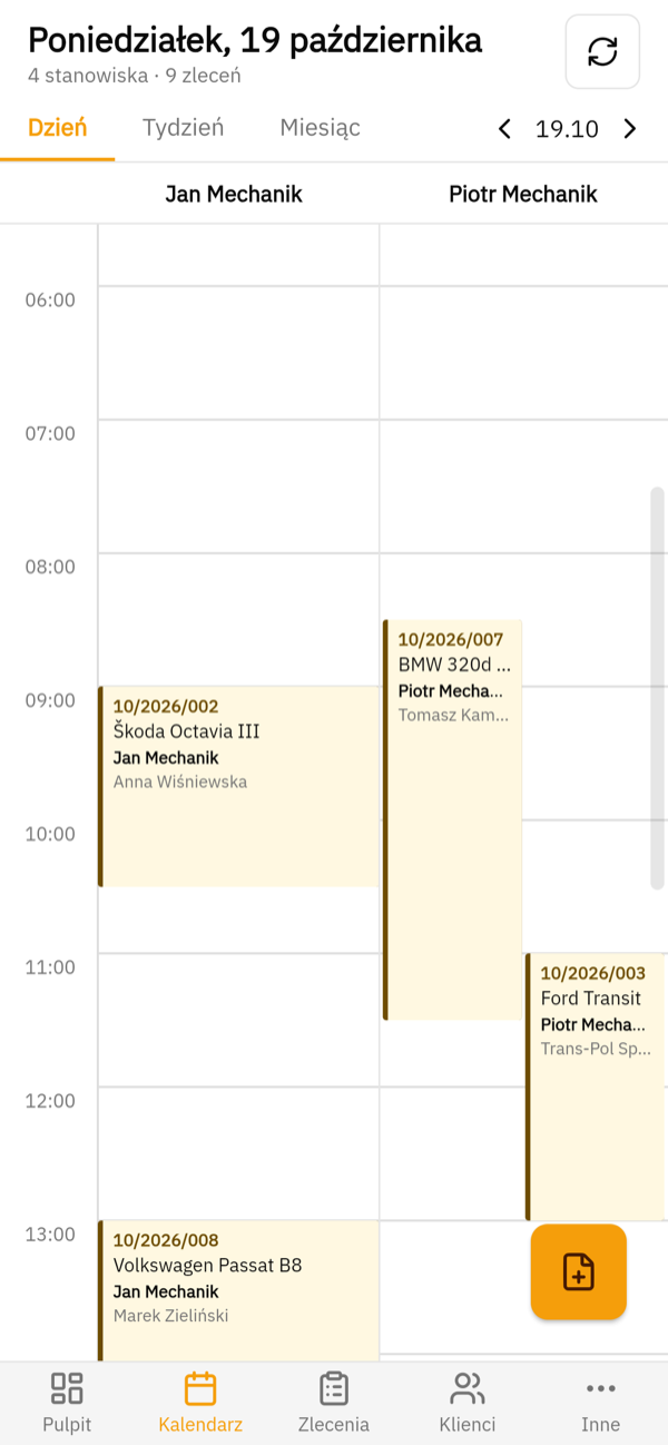 Day calendar on the phone